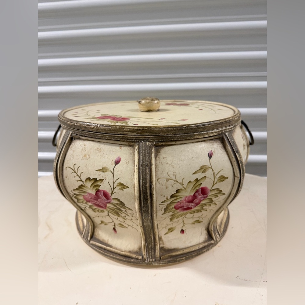 Hand painted vintage decorative box